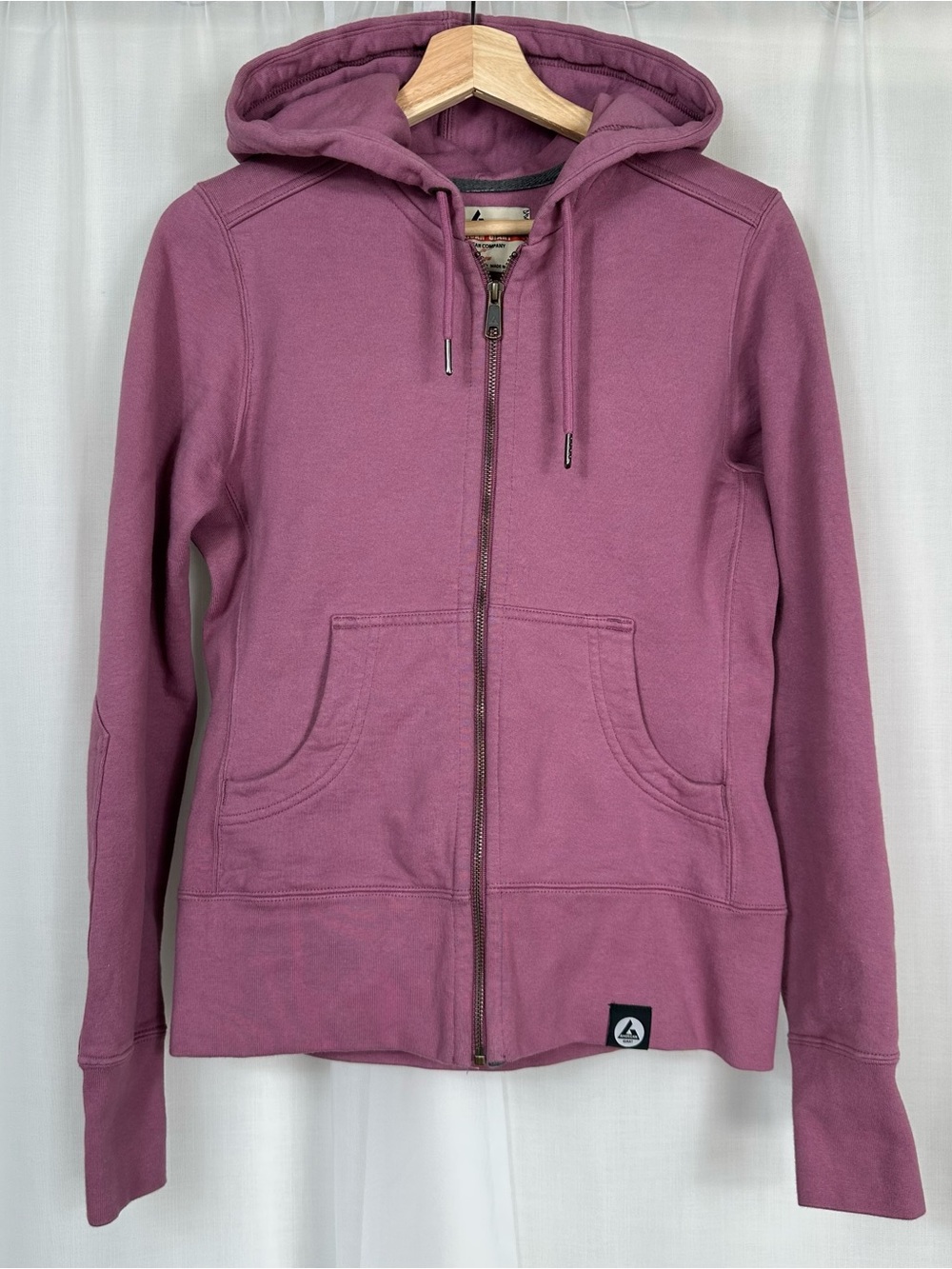American Giant Classic Full Zip Hoodie Size S Mauve Purple Pink Heavyweight USA